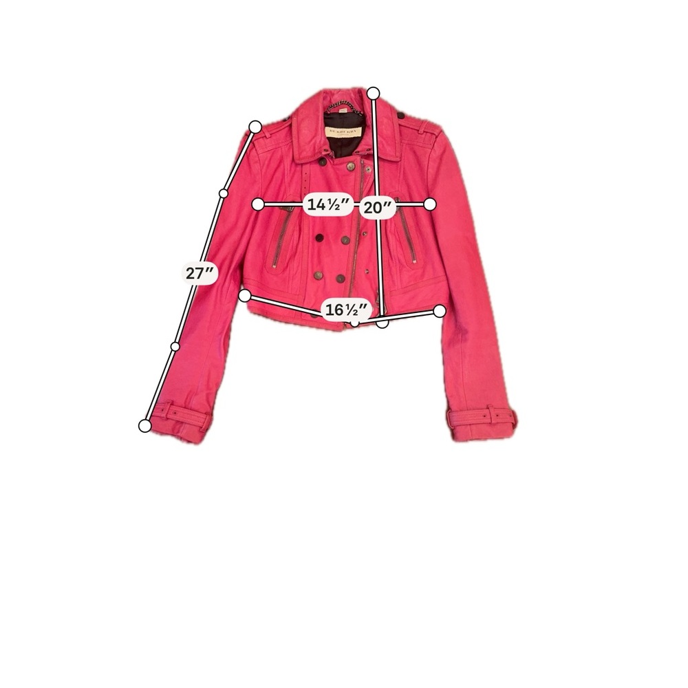 Burberry Vibrant Pink Leather Jacket - Picture 4 of 4